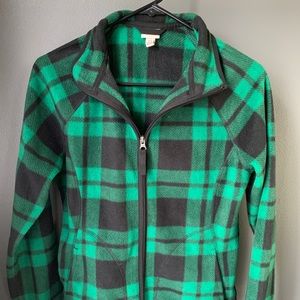 Full zip plaid fleece